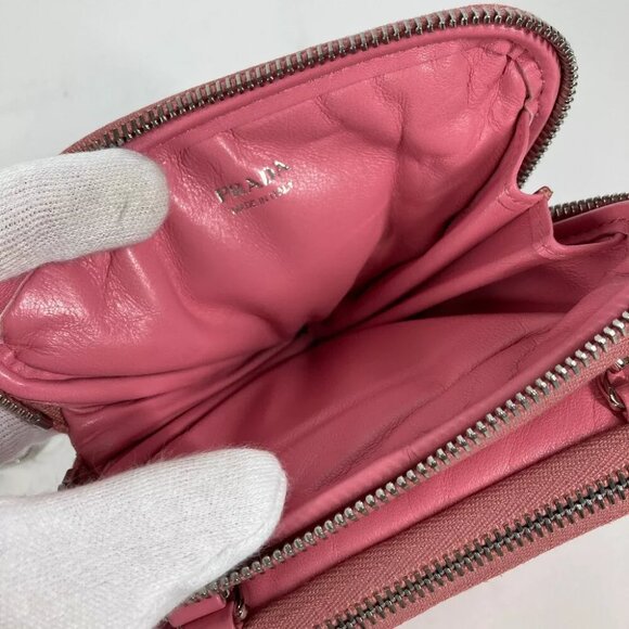 PRADA Chain Double Triangle Logo Plate Crossbody 3WAY Pochette Shoulder Bag - Picture 6 of 13